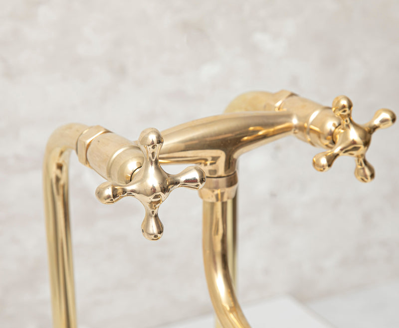 Elegant Brass Kitchen Faucet with Unique Elephant Trunk Spout - BRASSMA