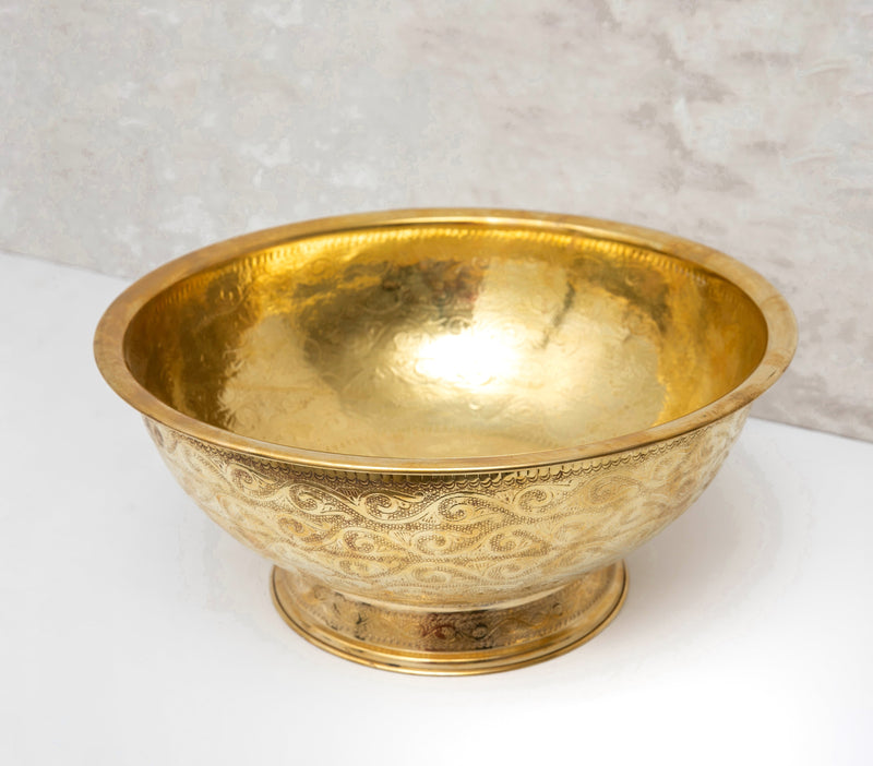 Handcrafted Engraved Brass Vessel Sink - BRASSMA