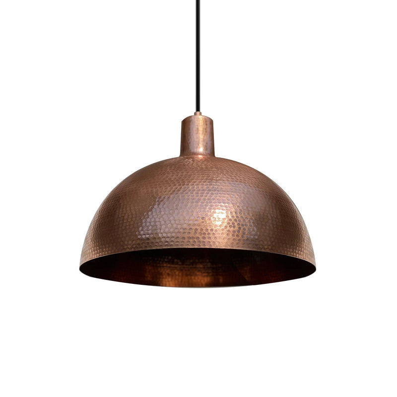 Aged Copper Hammered Dome Pendant Light Island Lighting - Zorva