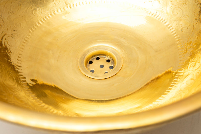 Handcrafted Engraved Brass Vessel Sink - BRASSMA