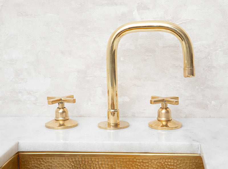 Deck Mount Brass Bathroom Faucet - BRASSMA