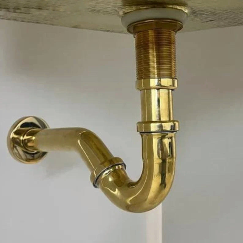 Solid Unlacquered Brass S-trap , Brass Water Trap - BRASSMA