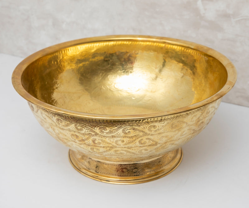 Handcrafted Engraved Brass Vessel Sink - BRASSMA