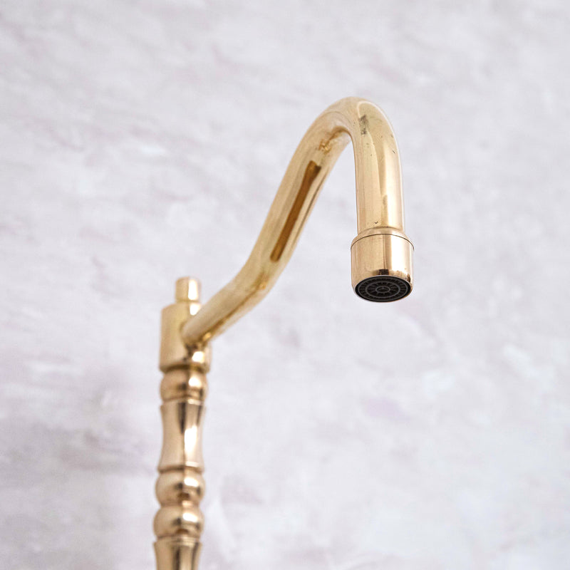 Timeless Unlacquered Brass Bridge Faucet for Classic Elegance - BRASSMA