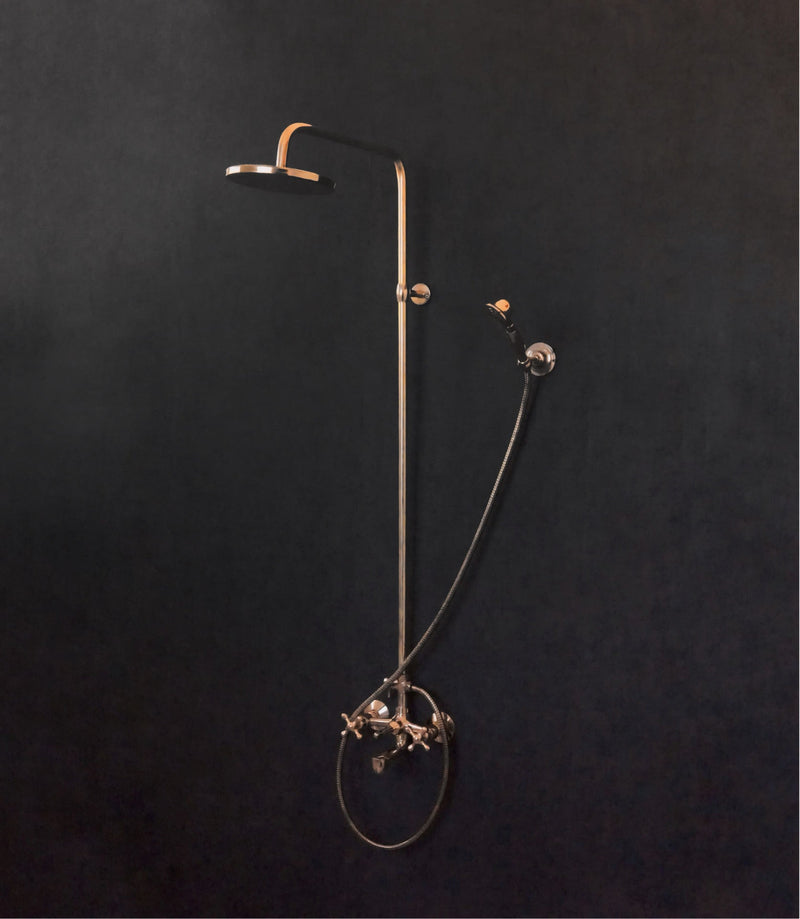 Unlacquered Brass Shower System With Tube Filler - BRASSMA