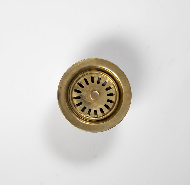 Unlacquered Brass Sink Strainer for Kitchen