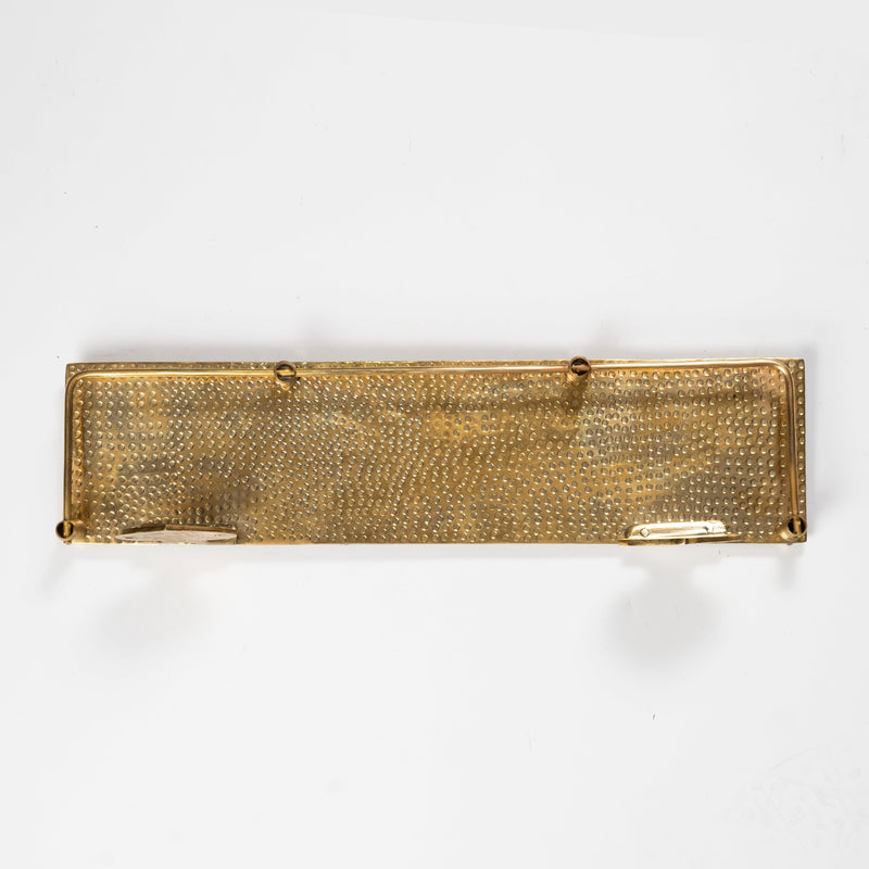 Handmade Solid Brass Hammered Floating Wall Shelf