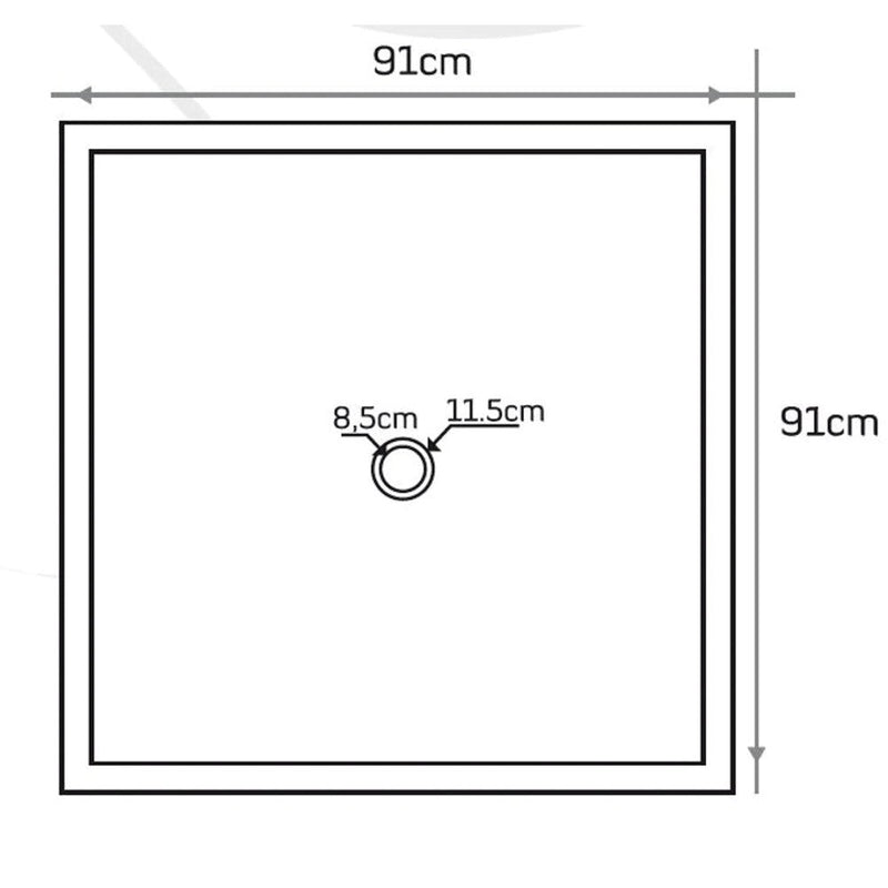 Black Basalt Square Shower Base (W)36" (L)36" (H)3"