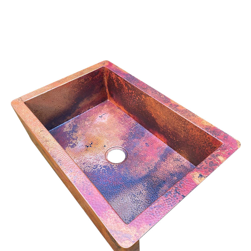 Copper Single Bowl Farmhouse Kitchen Sink-Jaxon