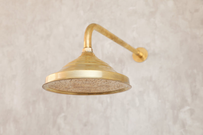 Unlacquered Brass Shower Set Head & Handheld Set - BRASSMA