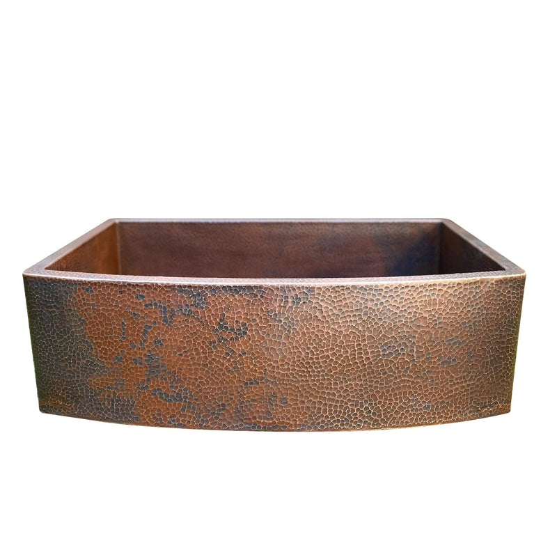 Copper Farmhouse Sink, Rounded Front Single Well-Daxa