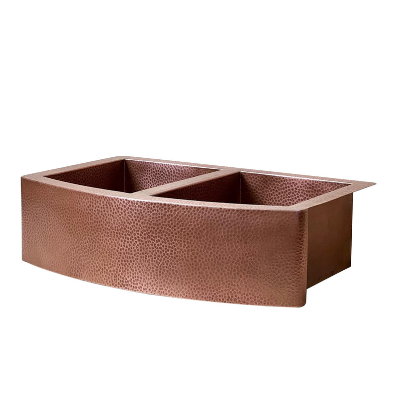 Copper Double Basin Farmhouse Sink-Sable