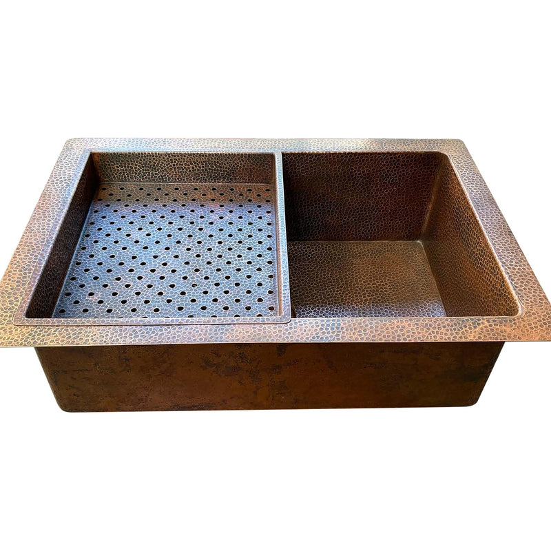 Single Bowl Undermount Farmhouse Kitchen Sink-Arlo - Aged Copper