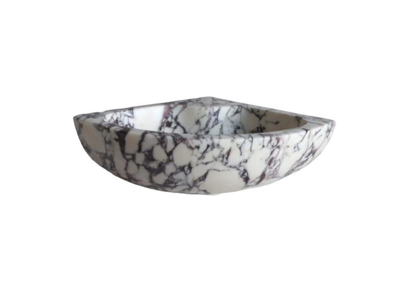 Calacatta Viola Marble Bathroom Corner Vanity Sink (W)12" (L)12" (H)6"