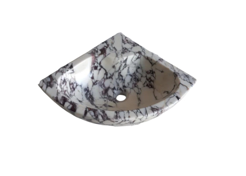 Calacatta Viola Marble Bathroom Corner Vanity Sink (W)12" (L)12" (H)6"