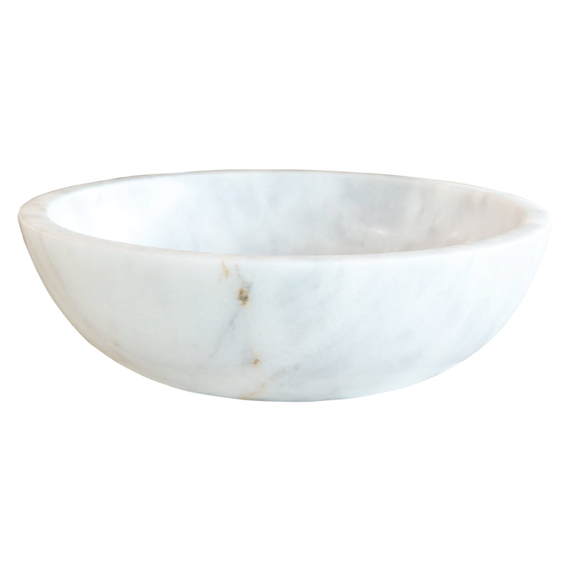 Carrara White Stone Vessel Sink NTRVS33 Size (D)16"(H)6" side view product shot