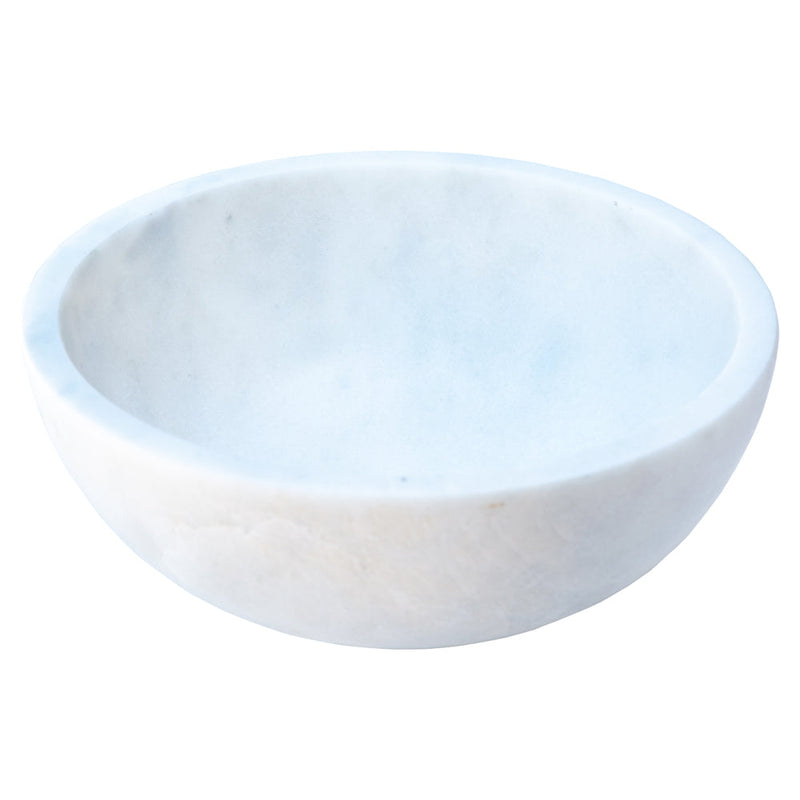 Carrara white marble vessel sink NTRSTC08 Size (D)16" (H)6" side view product shot