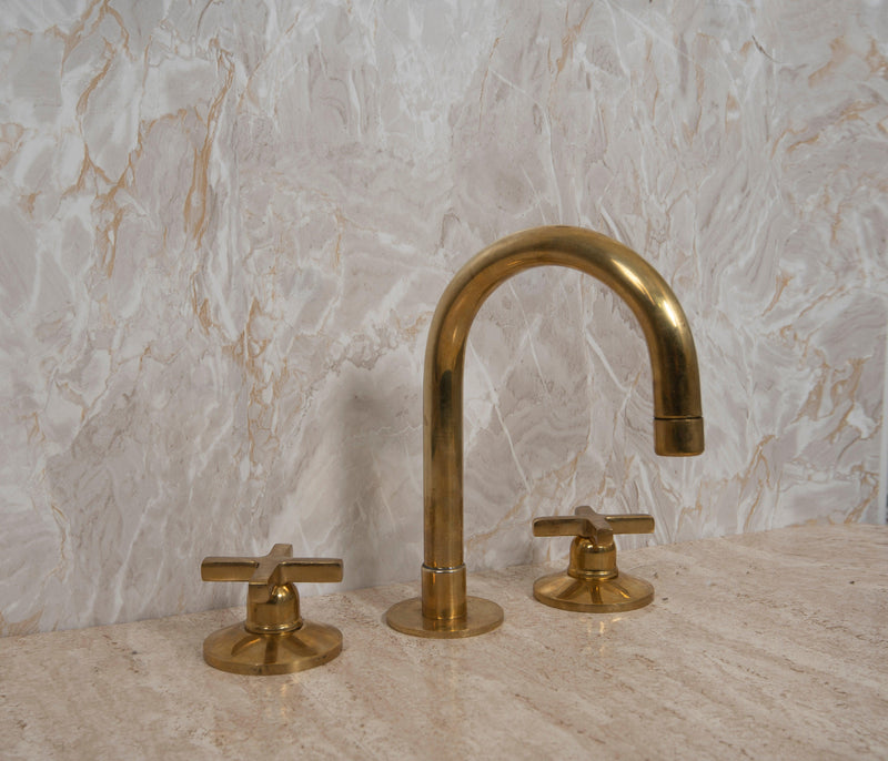 Widespread Unlacquered Brass Faucet 3 Holes