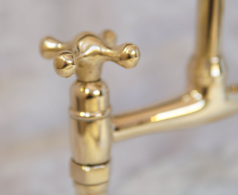 Elegant Curved Leg Brass Kitchen Faucet - BRASSMA