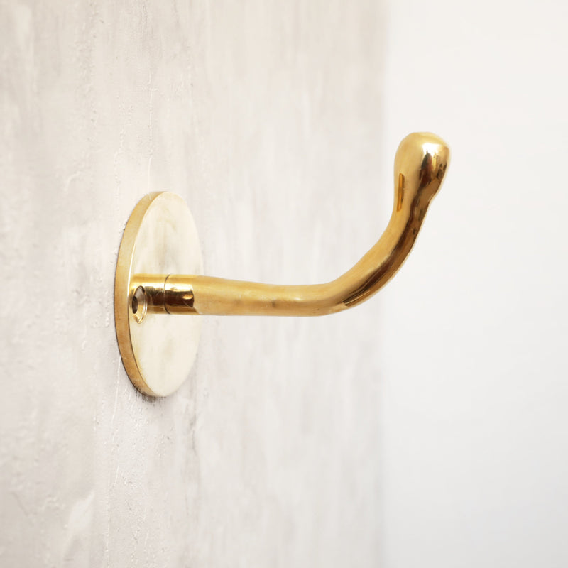 Unlacquered Brass Hook For Wall - BRASSMA