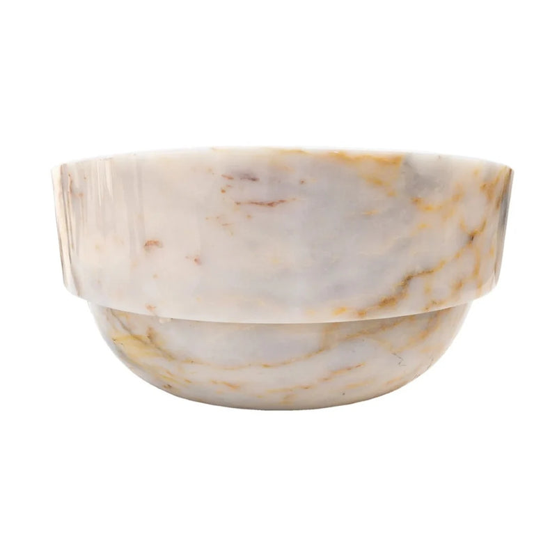 Gobek Bianco Giallo Marble Special Design Polished Vessel Sink Bowl EGEBGVSP165  side view