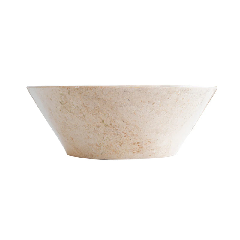Gobek Cappuccino Beige Marble V-Shape Tapered Polished Sink CBMVTS15  side view