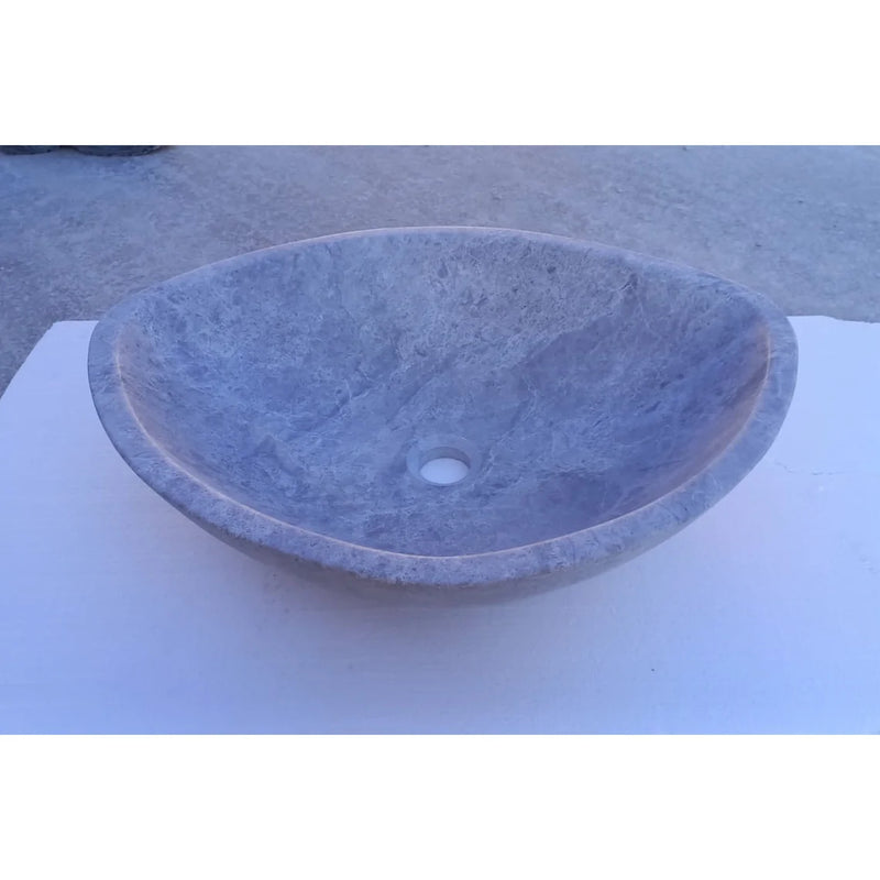 Gobek Grey Marble Sand blasted Honed Vessel Sink BGMVS01 product shot