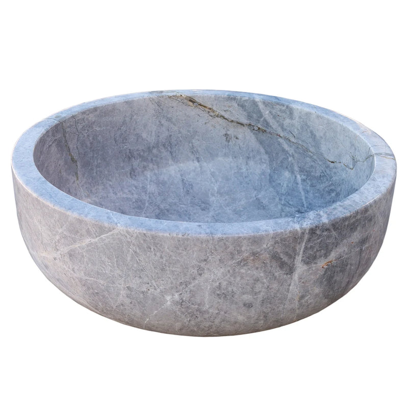 Gobek Sirius Silver Marble Natural Stone Polished Vessel Sink TMS20 side view