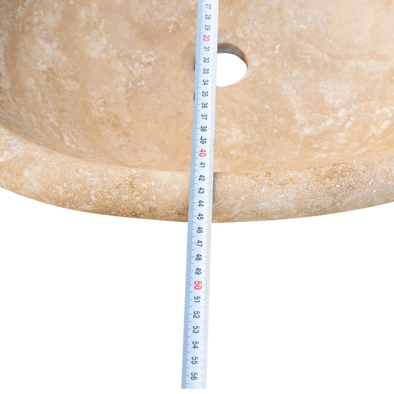 Gobek Walnut Travertine Honed Oval Natural Stone Vessel Sink 20020048 width