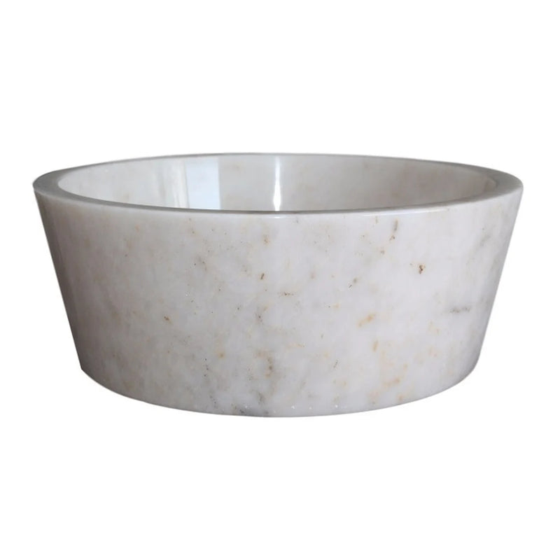 Gobek White Marble Natural Stone Polished Tapered Sink WMTVSP02  product shot