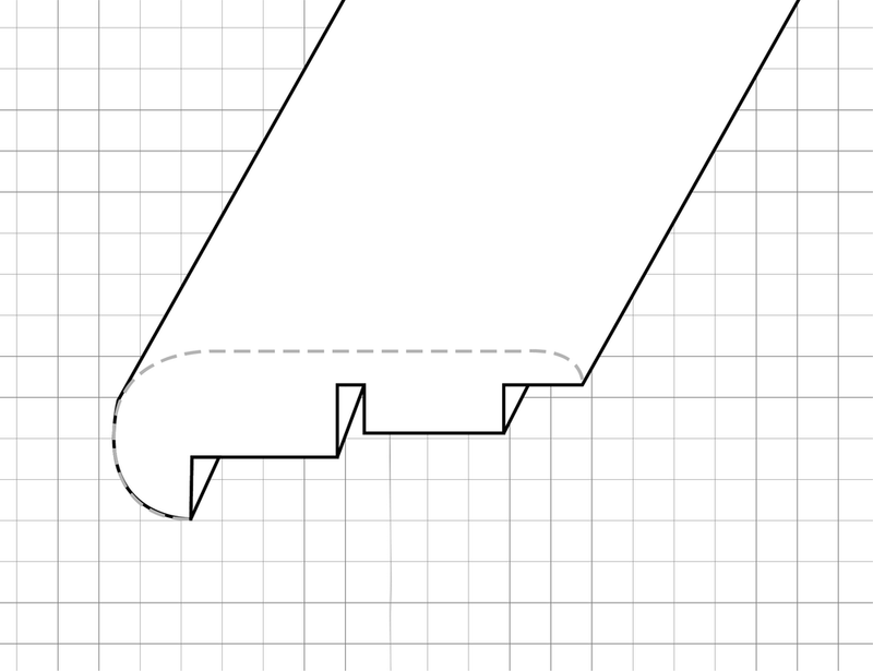 Hardwood Flush Stairnose Molding - 8 linear ft