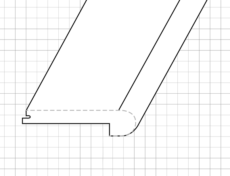 Hardwood Flush Stairnose Molding - 8 linear ft