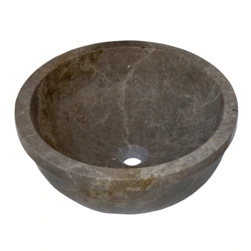 Maya Grey Natural Stone Marble Drop-in Vessel Sink Polished (D)16" (H)6"