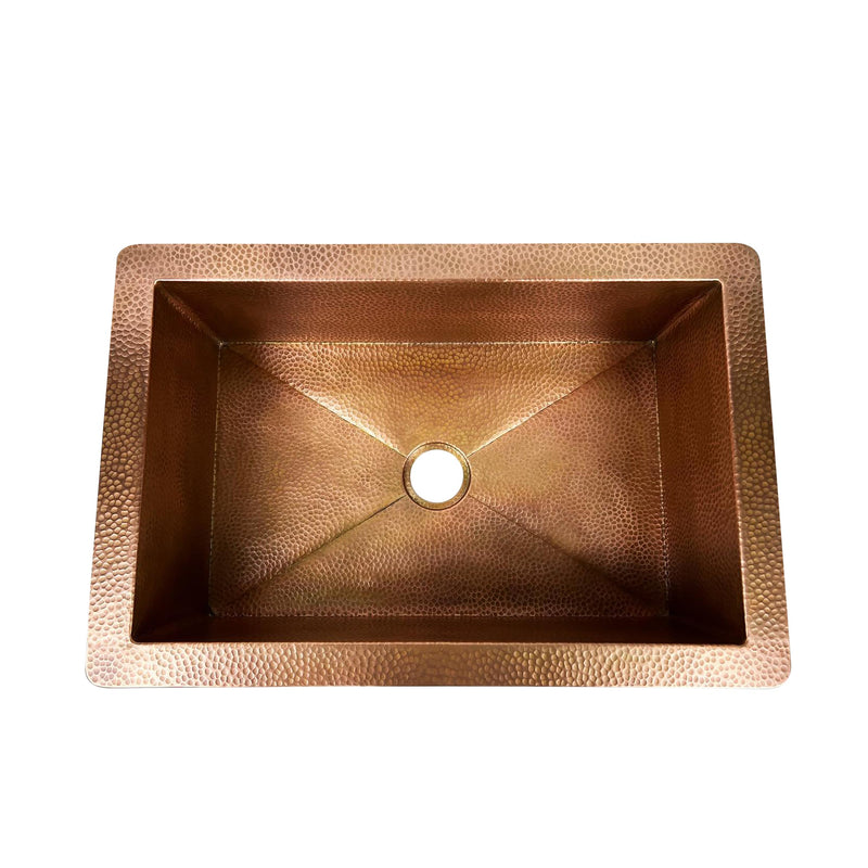 Single Apron Copper Farmhouse Sink -Lona