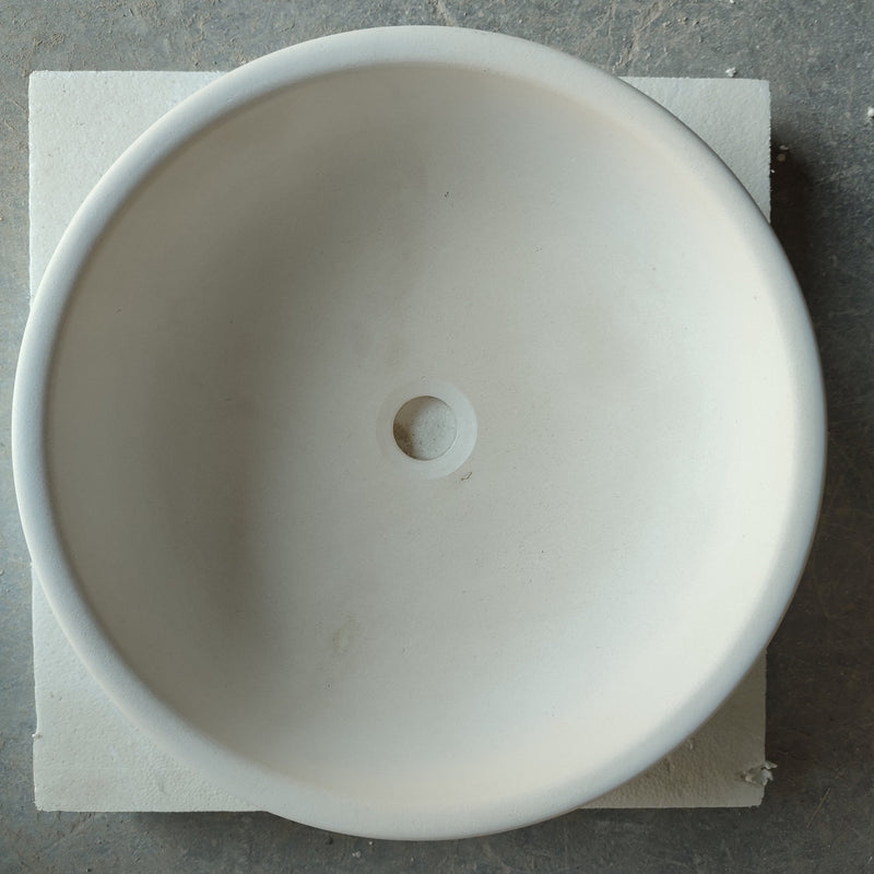 Natural Stone Classic Limestone Round Edge Vessel Sink (D)16" (H)6"