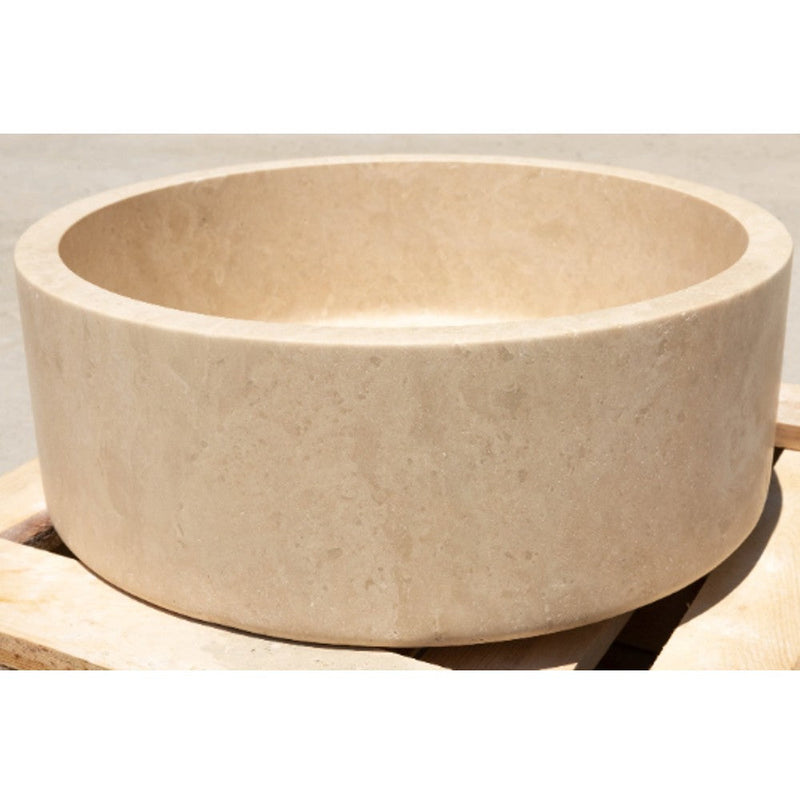 Natural Stone Classic Travertine Vessel Sink SKU-20020029 angle view