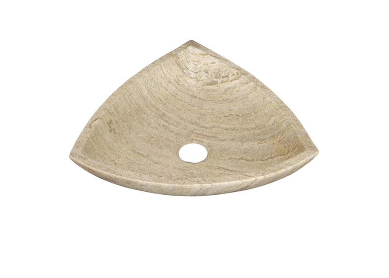 Natural Stone Light Travertine Vein-cut Special Design Vessel Sink Polished (W)16" (L)16" (H)6"