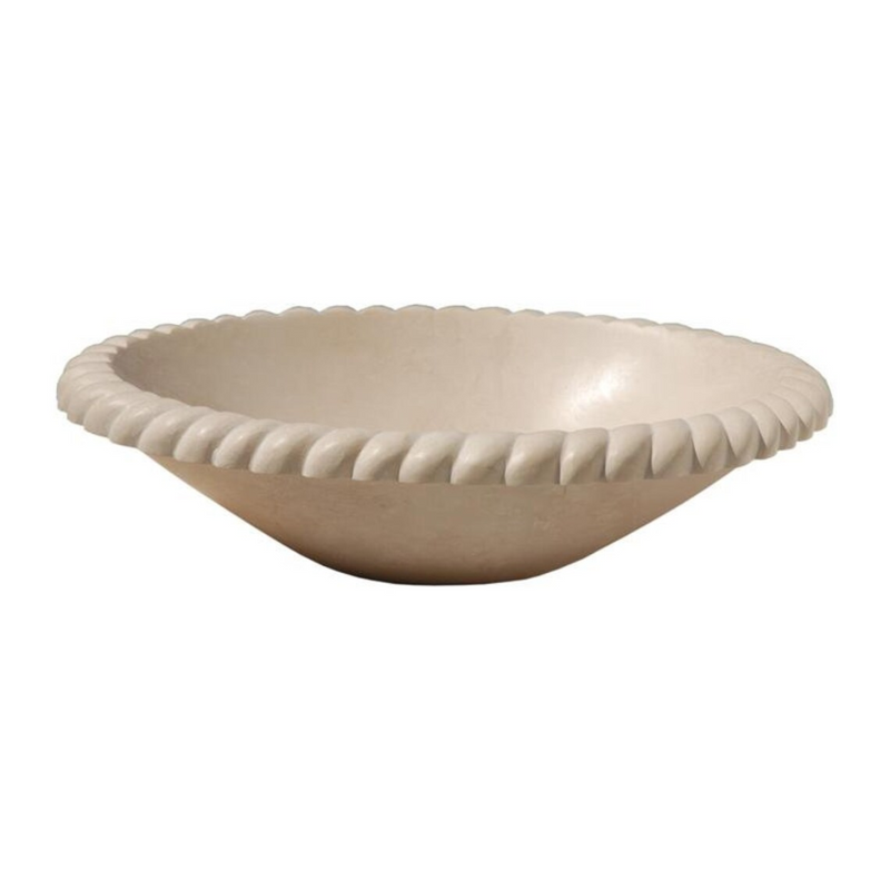 Natural Stone Champagne LimeStone Vessel Sink SKU-20020054 on white background