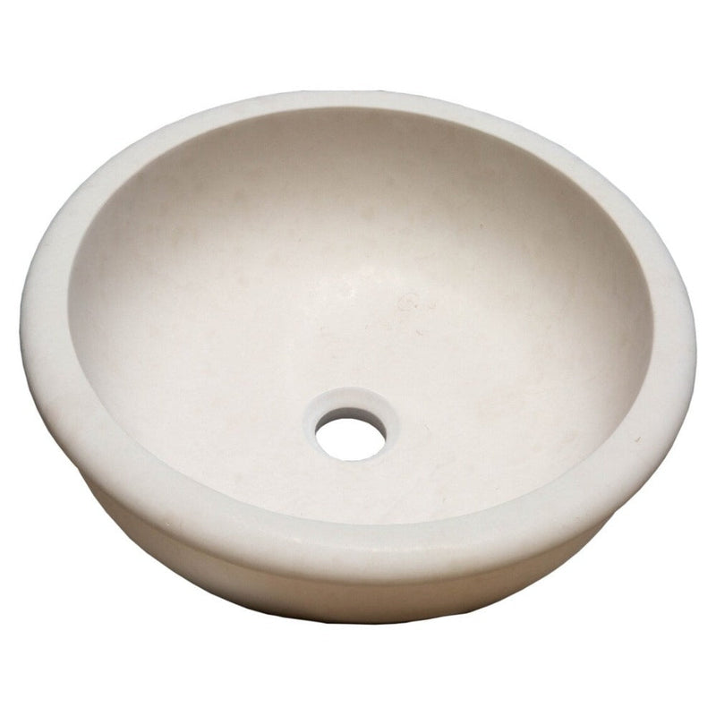 Natural Stone Classic Limestone Vessel Sink SKU-20020036 top view