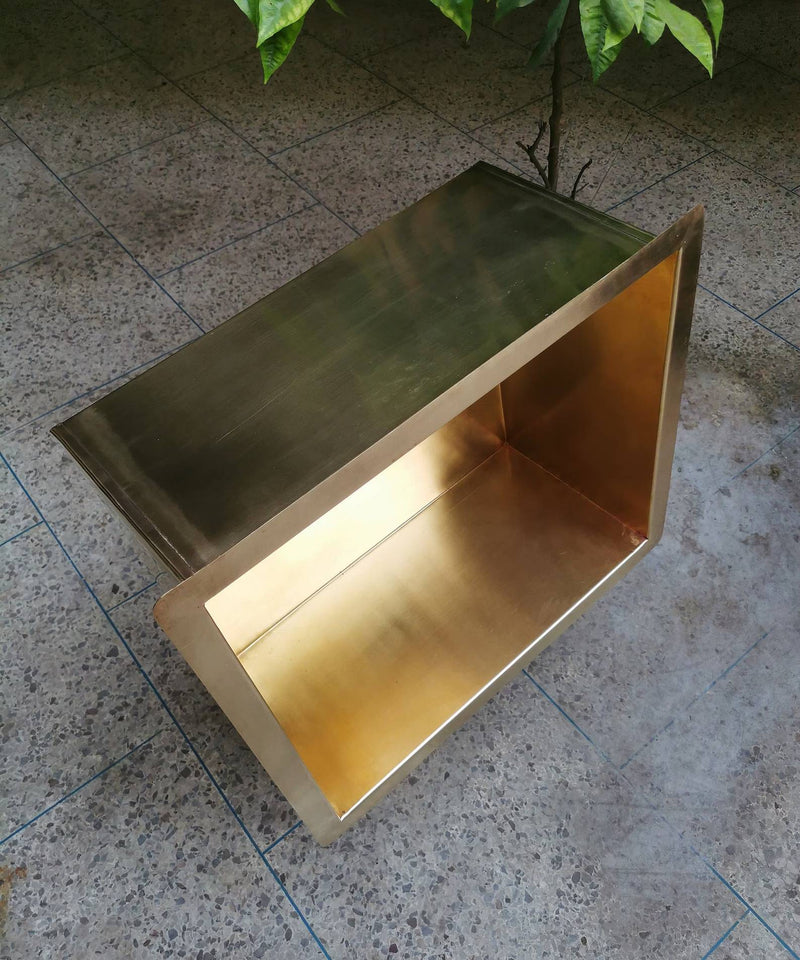 Handcrafted Undermount Brass Bar Sink - Square Bar Kitchen Sink Including drain