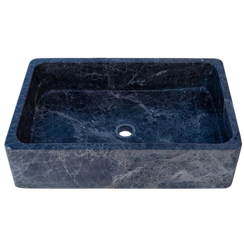 Natural Stone Sirius Black Marble Farmhouse Sink Polished  (W)16" (L)24" (H)6"