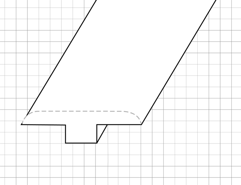 Hardwood T-Molding / Reducer / End Cap - 8 linear ft