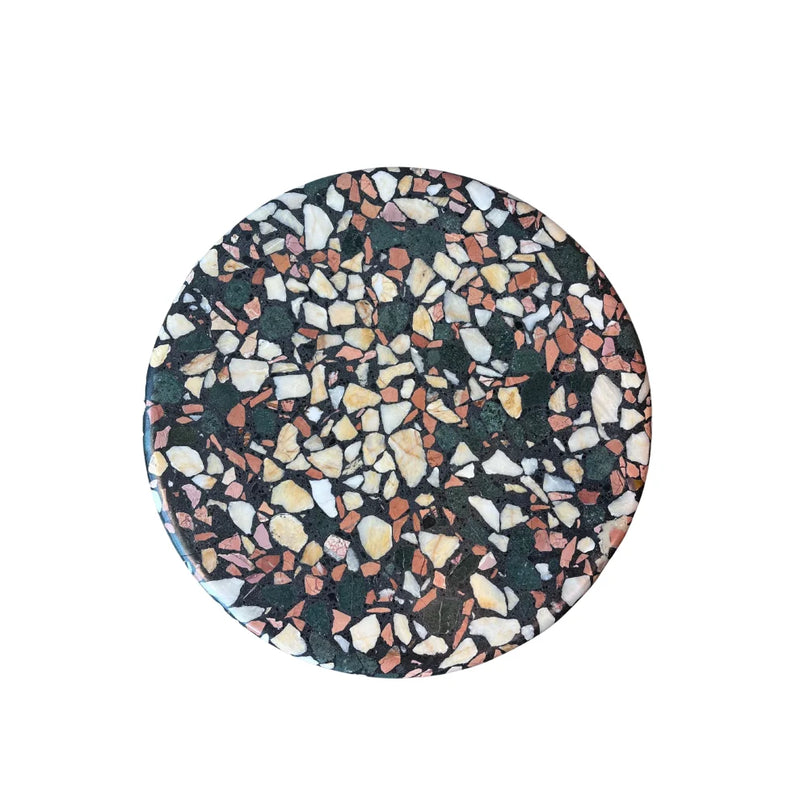 Terrazzo Round End/Side Table - Designer Furniture Collection top view product shot