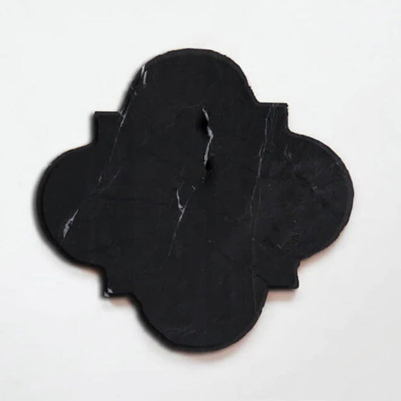 Toros Black genuine marble motif coasters 5x5 polished set of 4 SKU-MSTBMS5x5SP product shot