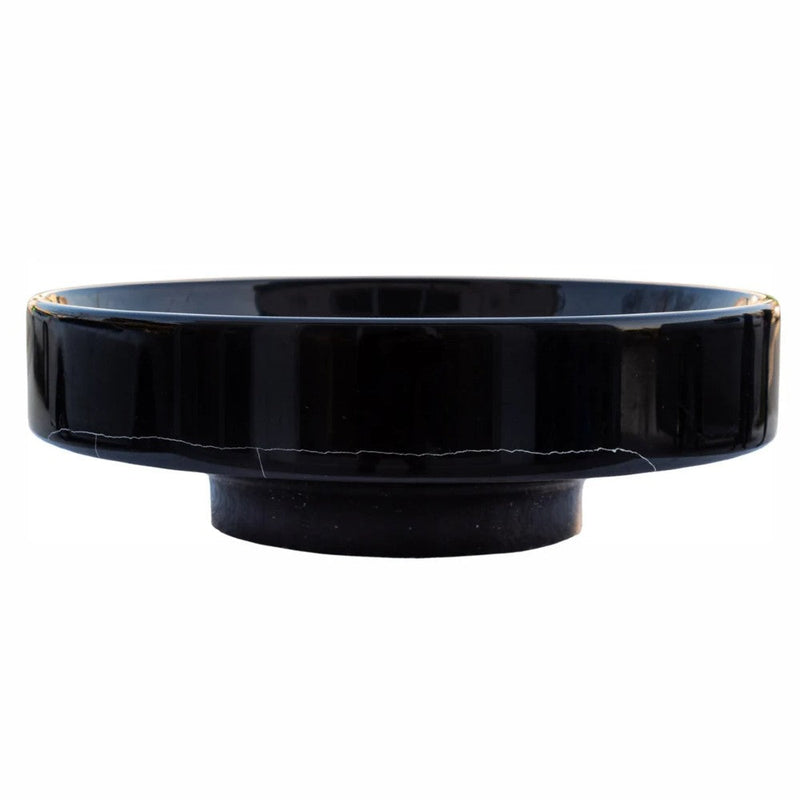 Toros Black marble Round Above Counter Sink Polished size D 16'' H6'' SKU NTRSTC52 side view product shot