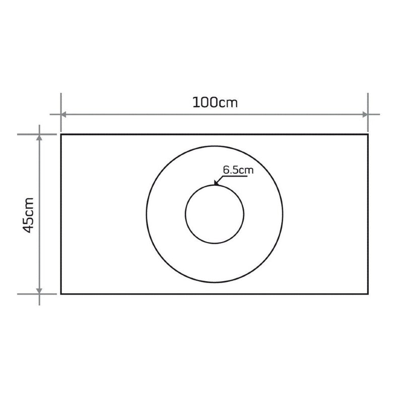 Tundra Grey Marble Rectangular Vessel Sink Honed (W)18" (L)40" (H)4"