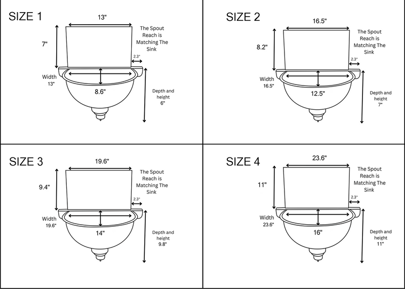 Copper Wall Mounted Bathroom Sink With Copper Mixer Faucet