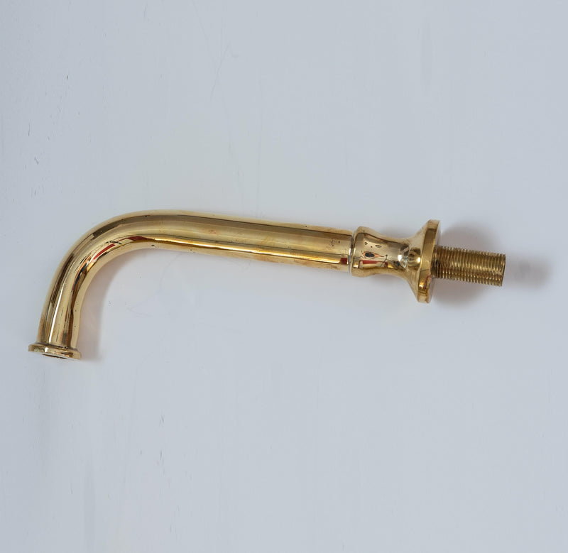 Unlacquered Brass Wall Mounted Bathroom Faucet with Cross Handles