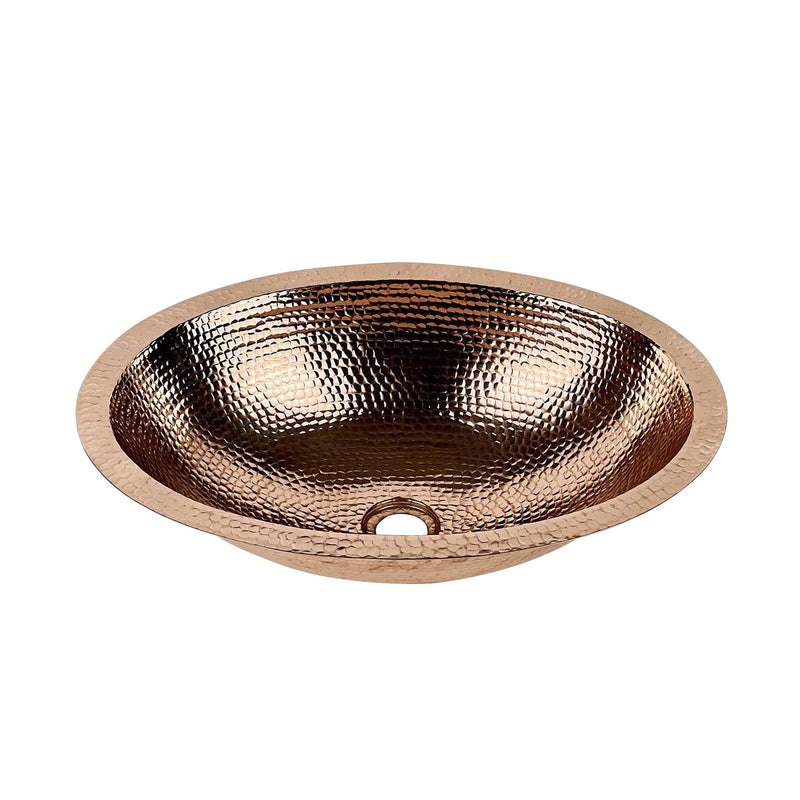 Drop-in Oval Bathroom Copper Vessel Sink Celestia