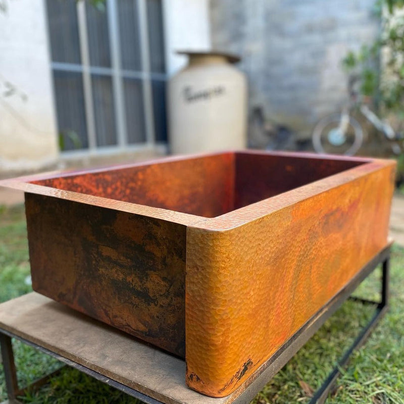 Copper Single Bowl Farmhouse Kitchen Sink-Jaxon